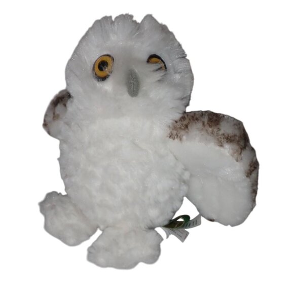 Wild Republic Plush Snowy Owl 7” White Brown Soft‎ Stuffed Animal realistic - Picture 1 of 7